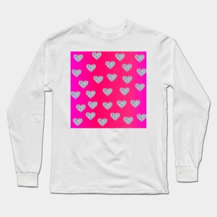 PRETTY PINK GRADIENT MODERN TRENDY HEART PATTERN Long Sleeve T-Shirt